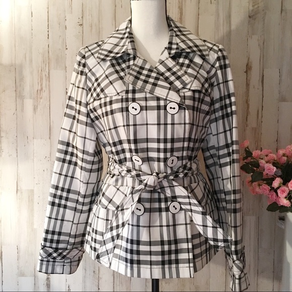 Giacca Jackets & Blazers - Giacca Black & White Rain Jacket/Coat Medium